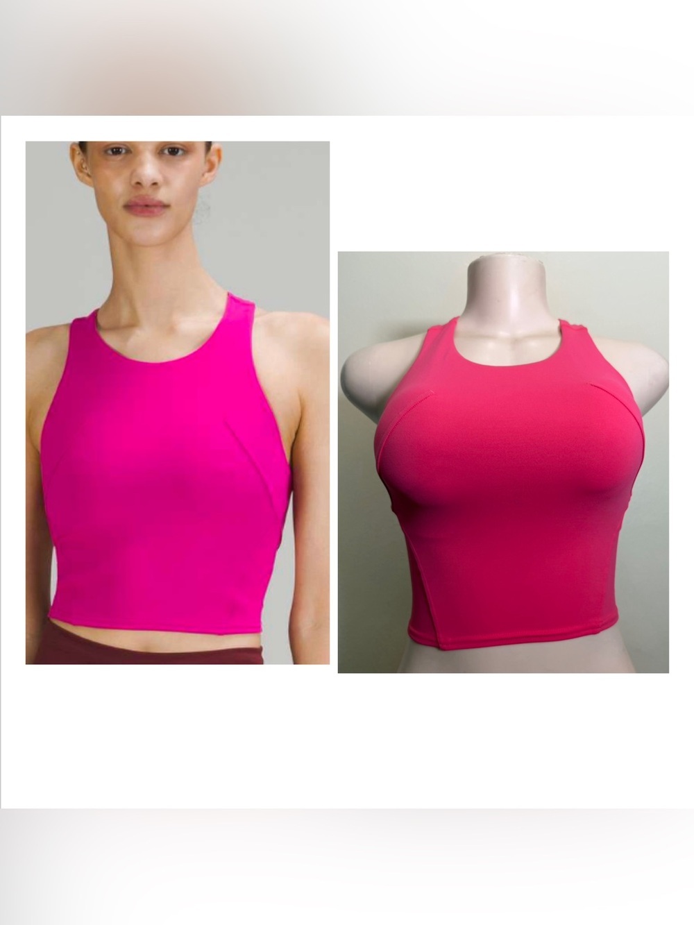 lululemon athletica Coral Pink Performance Crop Tank